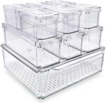 10-Pack Clear Fridge Organizer Bins with Lids & Drainage Holes, Stackable Container Set, BPA-Free Plastic Refrigerator Storage Containers for Food, Fruits, Vegetables, Meats (Multi-Purpose) - Image 2