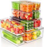 13 Pack Fridge Organizers Bins and Storage, PBA Free Refrigerator Organizer with Lids, Stackable Food Storage Bins for Kitchen, Countertops, Cabinets, Fridge, Drinks, Fruits, Vegetable - Image 2