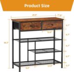 Snughome Shoe Rack for Entryway, 4 Tier Shoe Organizer with 2 Non-Woven Drawers, Shoe Storage Shelves with Sturdy Wooden Top and Metal Shelves, Shoe Stand for Closet - Image 4