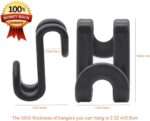 60 Pcs Clothes Hanger Connector Hooks, for Velvet Huggable Hangers, Wooden Hangers, Heavy Duty Space Saving for Closet (Black,60) - Image 3