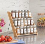 Orii 18 Jar Bamboo Compact Spice Organizer for Countertop and Kitchen Drawer, Filled with Spices, Program - Image 3