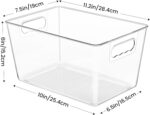 YIHONG 6 Pack Clear Pantry Organizer Bins, Plastic Containers with Handle for Kitchen,Freezer,Cabinet,Closet,Bathroom Under Sink Storage - Image 3