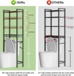 Over-The-Toilet Storage Rack, 4-Tier Bathroom Organizer Shelf Over Toilet with Adjustable Shelf and Basket, Freestanding Space Saver Bathroom Shelves Above Toilet for Room (Vintage Brown) - Image 3
