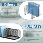 SUPEASY File Organizer for Desk, 9-Section Mesh Desk Organizer, Vertical File Holder Desktop Organizer File Sorter, File Folder Holder for Office Supplies, Black - Image 3