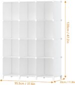 HOMIDEC Closet Organizer, 12-Cube Closet Organizers and Storage, Portable Closet Shelves, Clothing Storage (White) - Image 4