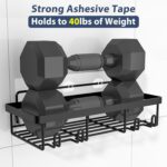 5 Pack Shower Caddy Organizer Rack Shelf for Inside Shower, Adhesive Bathroom Wall Storage Basket Rustproof Stainless Steel Shampoo Holder, Bathroom Accessory Decor Set, Black - Image 4