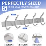 GlazieVault Coat Rack Wall Mount - Stainless Steel (2 Pack) - Heavy Duty Hooks for Hat, Towel, Robes, Jacket, Clothes - Bathroom, Entryway Hanger - Image 3