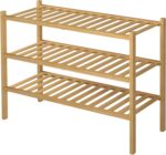 3 Tier Bamboo Shoe Rack for Closet Free Standing Wood Shoe Shelf Storage Organizer for Entryway Small Space Stackable 27"x11"x20" (Natural) - Image 5