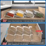 MIUKAA Clear Acrylic Spice Drawer Organizer, 4 Tier- 2 Set Expandable From 13" to 26" Drawer Seasoning Organizer, Kitchen Spice Rack Tray for Drawer/Countertop (Jars not included) - Image 4