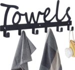 eywlwaar Metal Towel Racks Towel Holder Sandblasted Wall Mount Rustproof and Waterproof for Kitchen Storage Organizer Rack, Bathroom Towels, Robes, Clothing (Style-Towels-3) - Image 4