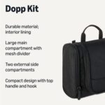 Amazon Essentials Spacious Toiletry Bag, Hanging Cosmetic Dopp Kit with Compartments, Portable, Polyester, Black (Previously Amazon Basics) - Image 3
