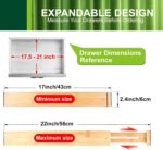 Kitchen Drawer Dividers, Adjustable Bamboo Drawer Organizer (17-22"), Expandable Utensil Organizer for Kitchen Storage, Closet, Dresser (4 Pack) - Image 3
