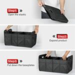 Simple Deluxe 2 Compartments Trunk Organizer for Car/SUV, Collapsible 600D Waterproof Oxford Polyester 50L Storage Box, Anti-slip & Leak-proof, Multipurpose Travel Accessories, Black - Image 4