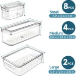 14 Pack Fridge Organizers and Storage - Refrigerator Organizer Bins with Lids, BPA-Free Fridge Organization, Fruit Storage Containers for Fridge, Vegetable, Food, Drinks, Cereals, Clear - Image 4