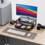 gianotter Computer Monitor Stand Riser, Desk Organizers and Accessories with Drawer, Office Desk Accessories & Workspace Desktop Organizers Storage for Printer Stand (Black) - Image 3