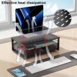 gianotter Computer Monitor Stand Riser, Desk Organizers and Accessories with Drawer, Office Desk Accessories & Workspace Desktop Organizers Storage for Printer Stand (Black) - Image 4