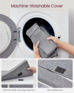 VASAGLE CUSTOS Collection - Shoe Bench, Storage Bench with Padded Seat, Entryway Bench with 9 Compartments, for Bedroom, 11.9 x 30.9 x 18.9 Inches, Cloud White and Dove Gray ULHS009W14 - Image 6