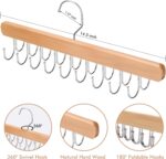 2 Pack Bra Hanger for Closet Organizer, Premium Wooden Tank Top Hangers with 40 Foldable Hooks, 360° Rotating Design, Space Saving Storage for Tank Tops, Bras, Scarves and More - Image 4