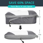 6 Set Compression Packing Cubes for Travel - Compressible, Lightweight, and Space-Saving Packing Cubes, Travel Essentials for Women, Grey - Image 3