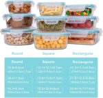 Glass Food Storage Containers with Lids, [18 Piece] Glass Meal Prep Containers, Containers for Food Storage with Lids, BPA Free & Leak Proof (9 Lid & 9 Container) - Image 3