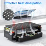 gianotter Desk Organizers and Accessories, Monitor Stand with Drawer and 2 Pen Holder, Desktop Organizer Suitable for Offices and Dormitories (Black) - Image 5