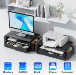 gianotter Desk Organizers and Accessories, Monitor Stand with Drawer and 2 Pen Holder, Desktop Organizer Suitable for Offices and Dormitories (Black) - Image 7