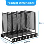 EASEPRES 5 Section Vertical Metal Mesh Desk File Organizer, Spacing Adjustable Upright Desktop Paper Mail Document Magazine Sorter Folder Holder for Workspace Office School Home, Black - Image 3