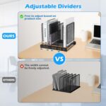 EASEPRES 5 Section Vertical Metal Mesh Desk File Organizer, Spacing Adjustable Upright Desktop Paper Mail Document Magazine Sorter Folder Holder for Workspace Office School Home, Black - Image 4