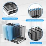 EASEPRES 5 Section Vertical Metal Mesh Desk File Organizer, Spacing Adjustable Upright Desktop Paper Mail Document Magazine Sorter Folder Holder for Workspace Office School Home, Black - Image 5