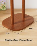 Pipishell Coat Rack, Freestanding Hall Tree with 8 Hooks & Storage Shelf, Solid Wood Base, 66.3″ Tall Coat Rack Stand for Coats, Hats, Bag in Entryway, Bedroom, Living Room, Brown, PIFCR11BN - Image 4