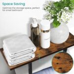 ELITEROO Towel Racks for Bathroom Wall Mounted, Towel Holder with Wooden Shelf and 3 Hooks for Washcloths Hand Towel, Bath Towel Storage Organizer for Small Bathroom, RV, Rustic Brown - Image 4