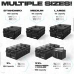 FORTEM Car Trunk Organizer, Collapsible Multi Compartment SUV Organizer, Foldable Storage for Car Accessories for Women Men, 600D Oxford, Non Slip Bottom, Securing Straps, Soft Cover (50L) - Image 4