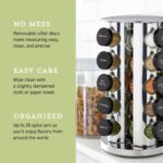 Kamenstein 20 Jar Revolving Countertop Spice Rack with Spices Included, FREE Spice Refills for 5 Years, Polished Stainless Steel with Black Caps, 30020 - Image 5