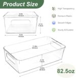 HOMER Set of 6 Refrigerator Organizer Bins, Pantry Organization and Storage Bins, Fridge Organizers with Cutout Handles, Clear Plastic Storage Bins for Pantry - BPA Free Kitchen Organizers - Image 3