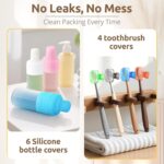 All-in-One 22 Pcs Packing Cubes for Travel Essentials –Includes Cubes,toothbrush covers，Silicone Bottle Cover,zipper bags, Matte Cosmetic Bag, Drawstring bag for Carry-On & Suitcase - Image 4