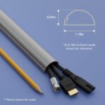 D-Line 157in Cord Cover Kit, Self-Adhesive Wire Hiders, Cable Raceway to Hide Wires on Wall, Electrical Cable Management - 10x 15.7 Lengths & 19 Accessories - 1.18" (W) x 0.59" (H) - Gray - Image 4