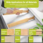 Homemaid Living Bamboo Drawer Dividers Adjustable & Expandable, Kitchen Drawer Organizer, Ideal for Silverware, Dresser Drawers Organizer or Bedroom & Bathroom Drawers Organizers (8pk) - Image 3