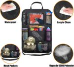 Car Backseat Organizer with 10" Table Holder, 9 Storage Pockets Seat Back Protectors Kick Mats for Kids Toddlers, Travel Accessories, 2 Pack - Image 3