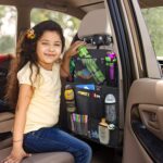 Car Backseat Organizer with 10" Table Holder, 9 Storage Pockets Seat Back Protectors Kick Mats for Kids Toddlers, Travel Accessories, 2 Pack - Image 6
