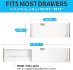 Drawer Dividers Organizer 6 Pack, Adjustable Separators 4" High Expandable from 11-17" for Bedroom, Bathroom, Closet, Clothing, Office, Kitchen (White, 6 PACK) - Image 4