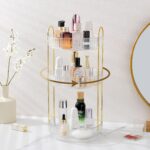 Aveniee Rotating Makeup Organizer for Vanity, 3 Tier Perfume Skincare Organizers and Storage for Bathroom Countertop, Clear Spinning Counter Cosmetic Holder for Dresser,White - Image 3