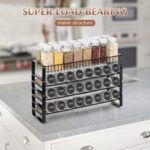 JONYJ 4 Tier Stackable Seasoning Rack Organizer, Detachable Countertop Spice Jar Rack for Cabinet, Freestanding , Black Frosted Iron Kitchen Counter Shelf - Image 4