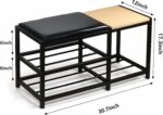 Shoe Bench,Shoe Organizer，Holds Up to 570 lb，12 x 30.7 x 17.3Inches，3-Tier Shoe Storage Bench,Entryway Bench with Cushioned Seats,for Shoe Rack in The Bathroom,Entryway,Bedroom,Living Room - Image 3