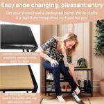 Shoe Bench,Shoe Organizer，Holds Up to 570 lb，12 x 30.7 x 17.3Inches，3-Tier Shoe Storage Bench,Entryway Bench with Cushioned Seats,for Shoe Rack in The Bathroom,Entryway,Bedroom,Living Room - Image 4