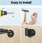 Kruodop Towel Hooks for Bathroom,2 Packs Wall Mount Towel Holder,Black Matte Wall Robe Hook,Stainless Steel Heavy Duty Door Hanger Towel Hook for Kitchen, Bedroom,Hotel,Pool,Coats(Drilling) - Image 4