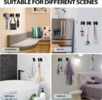 Kruodop Towel Hooks for Bathroom,2 Packs Wall Mount Towel Holder,Black Matte Wall Robe Hook,Stainless Steel Heavy Duty Door Hanger Towel Hook for Kitchen, Bedroom,Hotel,Pool,Coats(Drilling) - Image 5