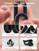 Velvet Clothes Hanger Connector Hooks [for Velvet & Multiple Hangers] 40PCS Space Saving Hanger Hooks Space Saver Hanger Extender Hook Clothes Hanger Hook for Clothes - Image 3