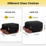 Vorspack Travel Toiletry Bag - Hanging Toiletry Bag for Men Water Resistant Canvas Shaving Bag with Large Capacity for Travel - Black - Image 3