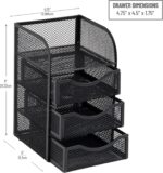 Mind Reader Desktop Accessory Storage, Paper Binder Clip Basket, Workspace, Office, Metal Mesh, 4.75"L x 5"W x 8"H, Black - Image 4