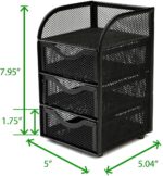 Mind Reader Desktop Accessory Storage, Paper Binder Clip Basket, Workspace, Office, Metal Mesh, 4.75"L x 5"W x 8"H, Black - Image 5